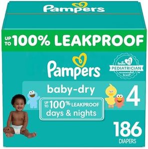 Pampers Diapers Size 4, 186 Count - Baby Dry Disposable Baby Diapers, One Month Supply