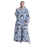 Extra Long Oversized Blanket Hoodie, Adult Women Snuggle Fleece Wearable Blanket, Fluffy Giant Hooded Sweatshirt for Teens