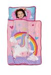 Funhouse UnicOrn Nap Mat Set - Includes Pillow And Fleece Blanket – Great For Boys And Girls Napping at Daycare, Preschool, Or Kindergarten - Fits Sleeping Toddlers And Young Children - Kid Friendly