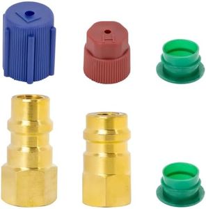 Fourtry R12 to R134a Conversion Fitting Adapter Kit - R12 to R134a Retrofit Kit with High/Low Side Fitting, Conversion Kit with Fitting Port 1/4" to 7/16" Fit for Car A/C Air Conditioner Refrigerant
