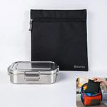 Buyro Thermal Insulated Lunch Bag (2L, 4 Kg Capacity) for Kids, Men & Women | Aluminium Foil Inner Lining, Leakproof Tiffin Carry Bag | Keeps Food Hot & Cold for Office & School | Lunch Pouch (Black)