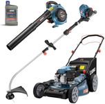 SENIX 22" Self-Propelled Gas Lawn Mower (170cc) +17-Inch 26.5 cc Gas Weed Wacker + 26.5cc Gas Leaf Blower Yard Tool Kit