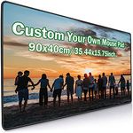 NC Custom Photo Mouse Pad, Large Professional Gaming Mouse Mat with Stitched Edges, Creative Gift, Personalized Desk Mat 90x40cm