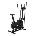 XS Sports CT310 2 in 1 Elliptical and Stationary Exercise Bike - Upright Indoor Cycling Cross Trainer Machine - Home Gym Fitness Equipment for Cardio Workout