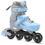 JASPO Sparkle 2.0 Adjustable Inline Roller Skates for Kids & Youth – PU Wheels, ABEC-7 Bearings, Hard Boot, – Aluminium Chassis, 70mm PU 82A Wheels S (17 to 20 cms)