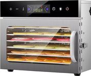 ProKitchen 6-Tray Food Dehydrator | 400W Stainless Steel | Digital Timer & Temperature Control | 360° Air Circulation | Food Preserver for Fruits, Herbs, Meat & Veggies | Quiet & Compact | Silver