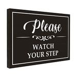 Please Watch Your Step Sign, for Indoor/Outdoor Home or Business Use 3.55" x 5.15" (with Strong Adhesive Tape) - PMA011