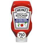 Heinz Tomato Ketchup No Sugar Added, 750ml (Pack of 12)