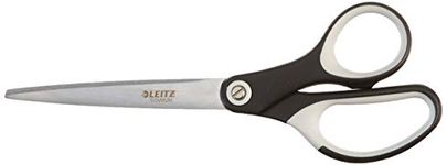 Leitz Titanium Scissors, Right or Left Handed (Ambidextrous), 180 mm, Office Stationary, Ergonomic Handle, Black