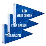 Bagetu Custom 3PCS Boat Flags Personalized Small Flags for Boat(Flag Only) (Triangle 12x18 inch)