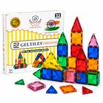 GELTILES® Magnetic Tiles for Kids (32 PCS) | STEM Learning Toy | Strong Magnets | Safe ABS | Creative Educational Building Blocks Toy for Boys & Girls Age 3+ | Made in India (32 Pcs Set)