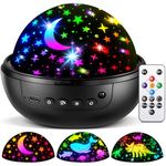 COOLNIGHT Night Light Projector for Bedroom, 93 Lighting & 3 Films Baby Sensory Lights, 360° Rotate & Timer & Dimmable Star Projector Plug in Night Light Kids,Light Up Sensory Toys for Autism