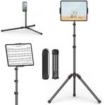 XXZU 72in Tablet Floor Stand Tripod,Tablet Stand Floor with 360° Ball Head,Height Adjustable Floor Stand Holder with Case,Tall Tripod for Phone/Music/Stream/Recording and All 4.7-13” Devices