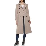 Cole Haan Women's Flared Trench Slick Wool Coat, Stone, 6