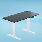 The Sleep Company - AeroPlus Electric Height Adjustable Desk | Ergonomic Work from Home Table | 4 Memory Presets | 2 Years Warranty | 1600 x 700 Thick Top | Free Installation | Black & White