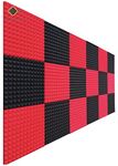 YGM Acoustic Foams® Pyramid Soundproofing Studio (Set of 18) Acoustic Foam 1'x1' - 1 Inches (Red & Black)