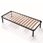 EVERGREENWEB - Single Bed Frame APPLE 80x190 with strong Iron Frame and Beech Wood Slats Orthopedic, Slatted Bed Frame FULLY ASSEMBLED + 4 Legs, for all Beds Mattresses | Underbed Storage Space