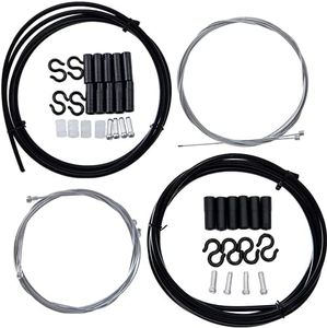 YBEKI Kit Cable Freno Bicicleta y Kit Cable Palanca Cambios Bicicleta – 2 en 1 Universal de Cable de Freno Cable de Palanca de Cambios de Bicicletapara para Bicicleta de Carretera, MTB (negro)