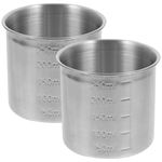 MAGICLULU 2pcs Stainless Steel Rice Measuring Cup Rice Cooker Measuring Cups Scale Measuring Cup Baking Measuring Set Metal Kitchen Container Measurement Tools 250ml