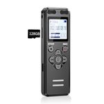 128GB Digital Voice Audio Recorder, Voice Activated Recorder with Playback, Tonnlog Portable Tape Recorder for Lecture Meeting, USB-C Charge Dictaphone with Noise Reduction for Lectures Meetings