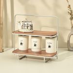 Brick Brown ® Premium Almond Organizer | Wooden Spice Rack | 2-Tier Kitchen Countertop | Cabinet Storage Shelf | Tiered Shelf Organizer | Storage Shelves/Spice Shelf/Spice Rack 20.3 x 43 x 40.6 cm