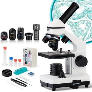 Microscopio de actualización 40X-2000X para niños, Estudiantes y Adultos, Potente microscopio biológico para niños, para Laboratorios Escolares, hogar, investigación científica biológica