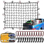 GSPSCN Car Cargo Net 180cm x 210cm Stretches to 540cm x 630cm Max for Truck Pickup Bed, Trailer,Boat,RV，SUV Roof Rack Travel Luggage Carrier Elasticity Netting,15cm x 15cm Mesh Heavy Duty Bungee Net