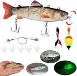 Fishing Lures Electric Lure Swimbait USB Rechargeable Bait Crankbait Automatic Swimming Lifelike Fish Fishing Tackle 5.12" (A)