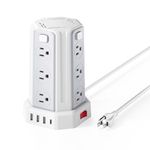 Power Bars with Surge Protector, 9.8 FT Extension Cord Indoor - 12 Outlet 4 USB Ports (1 USB C), SMALLRT Surge Protector Power Bar Overload Protection, Desk Power Station for Home Office