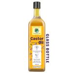 iFarmerscart Castor Oil Wood Pressed - 500ML GLASS BOTTLE | Pure Cold-Pressed Arandi Oil by Farmers Society | Edible | Hair Growth Skin Care Moisturizer Nails Luscious Eyelashes | Native Breed Castor from TamilNadu