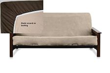 OctoRose Twin Size Elastic Around on Backing Bonded Micro Suede Easy Fit Fitted Daybed Futon Cover (Beige)