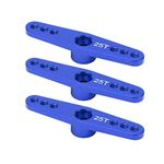 25T Metal Servo Arm, 3Pcs/Set Aluminum RC Servo Arm Horn with CNC Machining 1/10 RC Car Upgrade Part(blue)