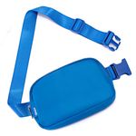 Crossbody Fanny Packs for Girls Boys Kids Age 10-12 Yoga Women Slim Women, Fanny Pack with Adjustable Strap Mini Belt Bag Fashion Waist Pack Fits Running Jogging Work Out Travel Blue M101