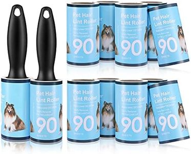 Rodillo de la Pelusa,Rodillo Quitapelusas Rodillos para Pelusa 2 Mangos y 12 Rollos de 90 Hojas Rodillo de Pelusa Rodillo Rodillo Quitapelos Mascotas Cepillo Adhesivo Rodillo Quitapelos Mascotas