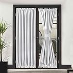 AOSKY French Door Curtain for Doorways Privacy, White Front Door Window Curtain, Rod Pocket Curtain for Door with Glass Window, Light Blocking Thermal Insulation Drapes Set of 1 Panels 25 x40