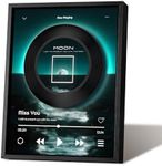 Music Picture Frame Bluetooth Speaker - Rotating Turntable Wireless Speaker Song Plaque, Light Up Music Plaque Art Paintings Frame with LED Light, Home Desk Decor Gifts for Men & Women (Moon)