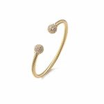 Gold Bracelet for Women Simple Modern Crystal Bracelet Real Gold Plated Gold Bangle Heavy Adjustable Bracelet Classic Fashion Jewelry Bracelets for Womens - Fits 6"-8" Wrists