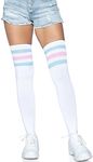 Leg Avenue Women's Athletic Three Striped Knee High Socks, Pink/Blue, One size