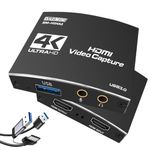 Capture Card for Streaming, USB A/C 3.0 Capture Card with 4K HDMI Loop-Out, 1080P 60FPS Audio Video Capture Card for Recording/Streaming, Compatible with Switch/PS5/OBS/Camera/PC/Laptop