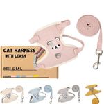 House Of Pets Cat Harness and Leash Set - Escape Proof and Adjustable - Lightweight and Soft Walking Harness for Cats - Perfect for Medium Cats with Weight from 3.1 KG to 6 KG (Medium, Pink)