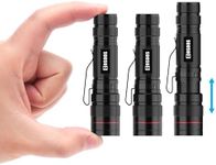 COSOOS 3 Mini LED Tactical Flashlights with Clip, 3.7inch Zoomable Bright AA Flashlight High Lumen, Pocket-Size Penlight, 1 Light Mode, Small Portable Waterproof Pen Flash Light for Camping