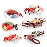 6 PCS Realistic Crab Figurine Plast
