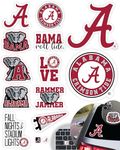 Alabama Crimson Tide Stickers and Decals (14 Pieces) Large, Medium and Small Size Sticker Bundle for Car Window Water Bottle Phone Roll Tide Gift for Men and Women Football Fans (Alabama Crimson Tide)