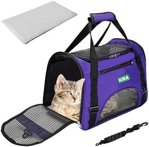 KIKA Pets Airline Carrier for Cat Dog Rabbit Birds, Portable Folding Breathable Pet Carrier Airline Approved, Suitable for Small Dogs, Shihtzu, Puppies, Kittens and Medium-Sized Cats (Indigo Color)