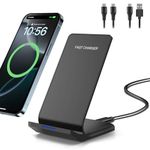 20W Upgraded Fast Wireless Charger,Wireless Charging Stand Compatible iPhone 16/16 Pro/15/14/13/12/11/Pro/XR/XS Max,Phone Charger for Samsung Galaxy S24 S23 S22 S21/Note 20/10/9/LG G8/Pixel