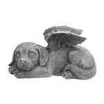 Offfay Pet Memorial Stone, Dog Memorial Gifts, Resin Pet Memorial Statue Grave Marker for Cemetery Memorial Bereavement Gifts Angel Wings Figurine to Honor Cherished Pets