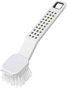 Addis Premium Soft Grip Washing Up Dish Brush With Scraper in White and Grey