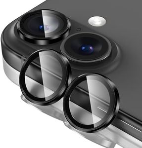 Tensea for iPhone 16 / iPhone 16 Plus Camera Lens Protector, 9H Tempered Glass Camera Cover Screen Protector, HD Clear, Metal Individual Ring for iPhone 16 6.1inch/16 Plus 6.7inch