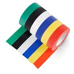 Multi Coloured Electrical Tape 6 Pcs –20 METER Vinyl PVC Insulation Tape Electrical W x 19mm, Strong Adhesive, Waterproof Electric Tape for Masking, Insulating and Repairing Broken Wires, DIY Projects