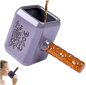 ZONSUSE Martillo de Thor Taza, Personalizada Tazas de Cafe Thor,Taza de Cerámica 3D,Taza de Oficina Grande,Regalos Originales para Hombres Mujeres Chico Niño Cumpleaños Navidad 550 ml (Mjolnir)